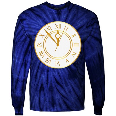 New YearS Eve Clock Tie-Dye Long Sleeve Shirt