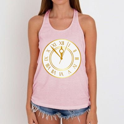 New YearS Eve Clock Women's Knotted Racerback Tank