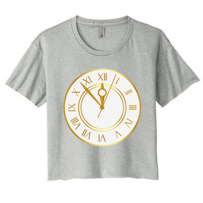 New YearS Eve Clock Women's Crop Top Tee