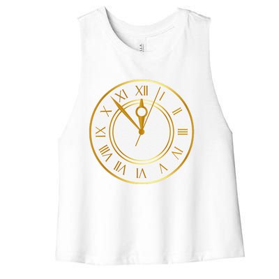 New YearS Eve Clock Women's Racerback Cropped Tank