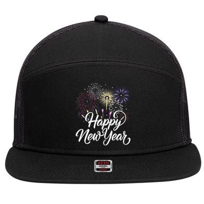 New Years Eve Party Supplies NYE 2024  7 Panel Mesh Trucker Snapback Hat