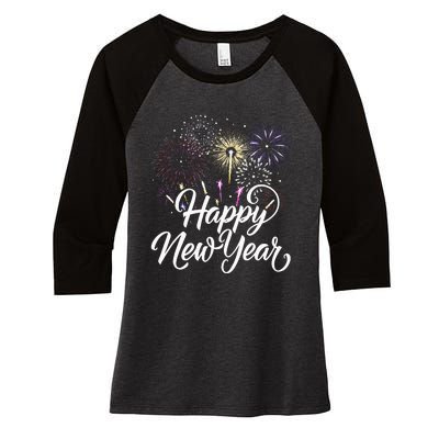 New Years Eve Party Supplies NYE 2024  Women's Tri-Blend 3/4-Sleeve Raglan Shirt