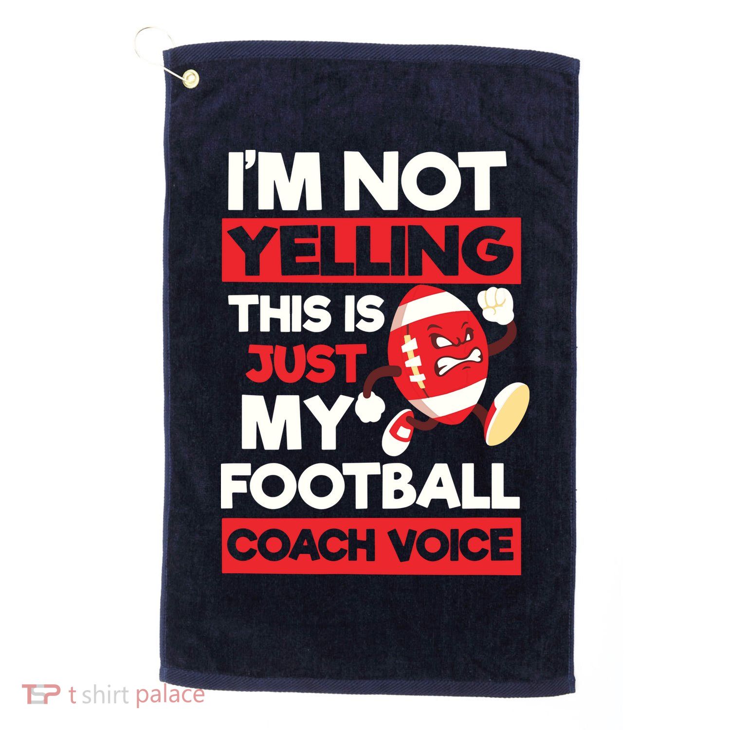 Not Yelling Football Coach Voice Design Football Coach Golf Towel