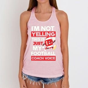 Not Yelling Football Coach Voice Design Football Coach Women's Knotted Racerback Tank