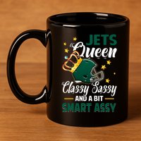 New York Football Queen Classy Sassy And A Bit Smart Assy 11oz C Handle Ceramic Mug