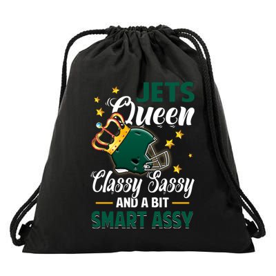 New York Football Queen Classy Sassy And A Bit Smart Assy Drawstring Bag