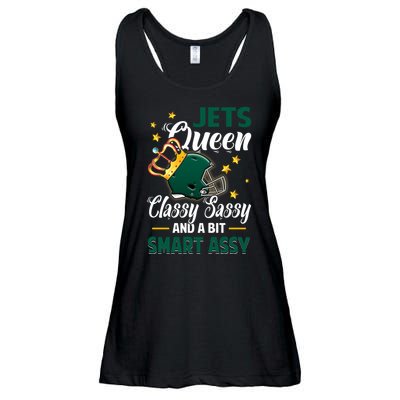 New York Football Queen Classy Sassy And A Bit Smart Assy Ladies Essential Flowy Tank