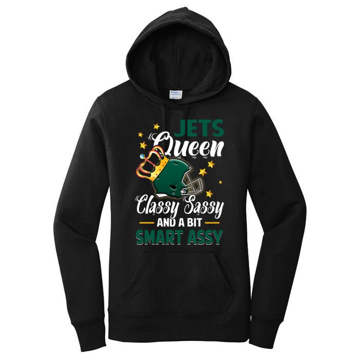 New York Football Queen Classy Sassy And A Bit Smart Assy Women's Pullover Hoodie