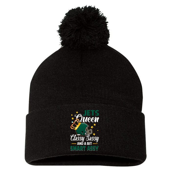 New York Football Queen Classy Sassy And A Bit Smart Assy Pom Pom 12in Knit Beanie