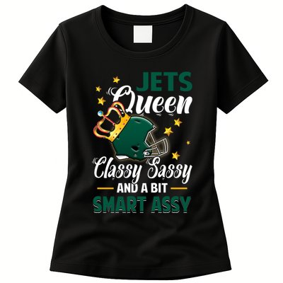 New York Football Queen Classy Sassy And A Bit Smart Assy Womens T-Shirt