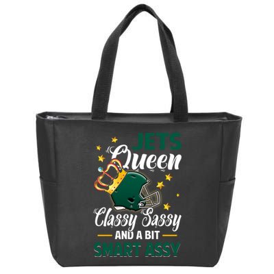 New York Football Queen Classy Sassy And A Bit Smart Assy Zip Tote Bag