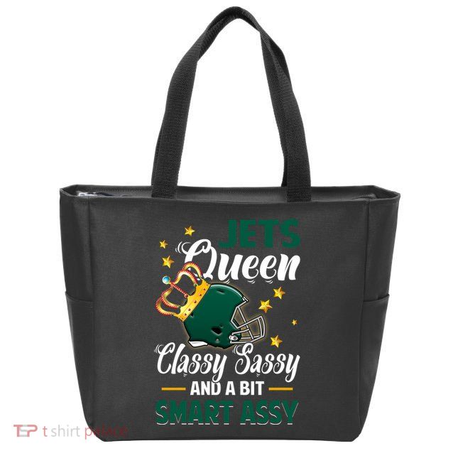 New York Football Queen Classy Sassy And A Bit Smart Assy Zip Tote Bag