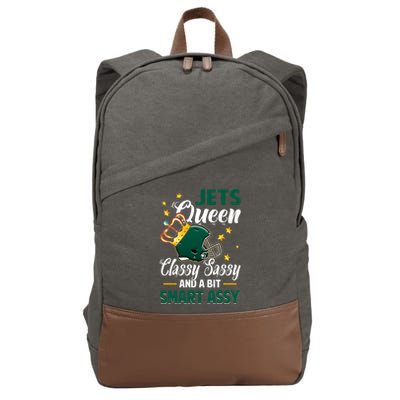 New York Football Queen Classy Sassy And A Bit Smart Assy Cotton Canvas Backpack