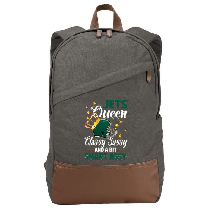 New York Football Queen Classy Sassy And A Bit Smart Assy Cotton Canvas Backpack