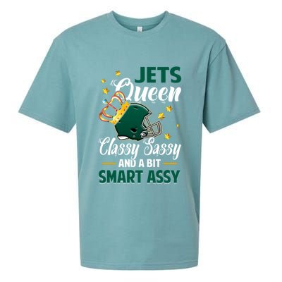 New York Football Queen Classy Sassy And A Bit Smart Assy Sueded Cloud Jersey T-Shirt