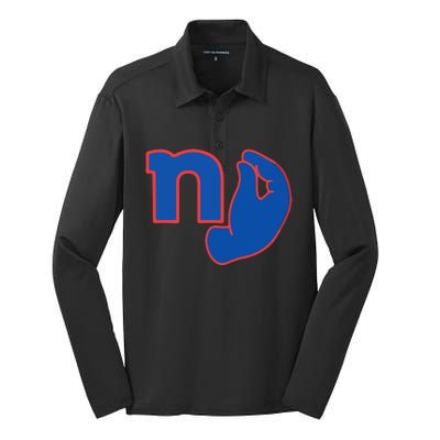 New York Football Silk Touch Performance Long Sleeve Polo