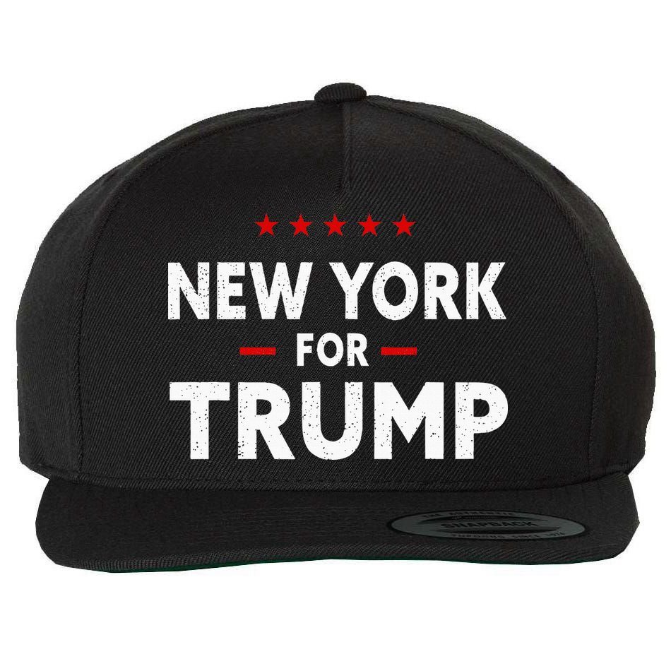 New York For Trump 2024 47th President Of The Usa Wool Snapback Cap