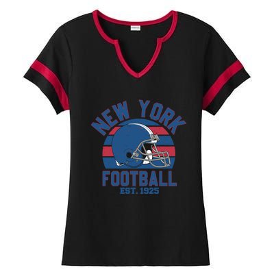 New York Football Est 1925 Football Team Supporter Ladies Halftime Notch Neck Tee