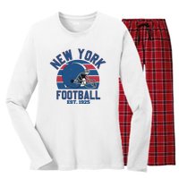 New York Football Est 1925 Football Team Supporter Women's Long Sleeve Flannel Pajama Set 