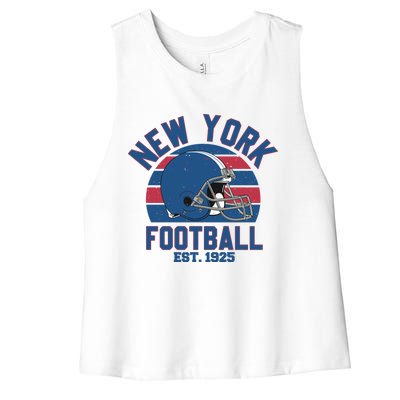 New York Football Est 1925 Football Team Supporter Women's Racerback Cropped Tank