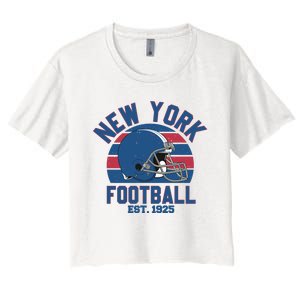 New York Football Est 1925 Football Team Supporter Women's Crop Top Tee