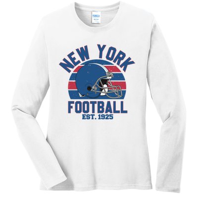 New York Football Est 1925 Football Team Supporter Ladies Long Sleeve Shirt