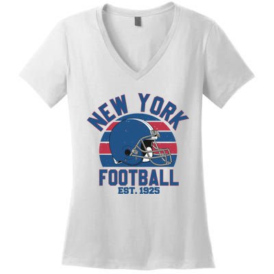 New York Football Est 1925 Football Team Supporter Women's V-Neck T-Shirt