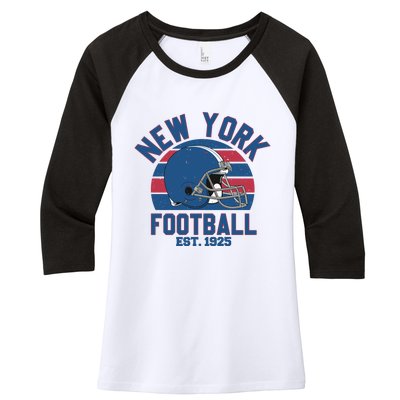 New York Football Est 1925 Football Team Supporter Women's Tri-Blend 3/4-Sleeve Raglan Shirt