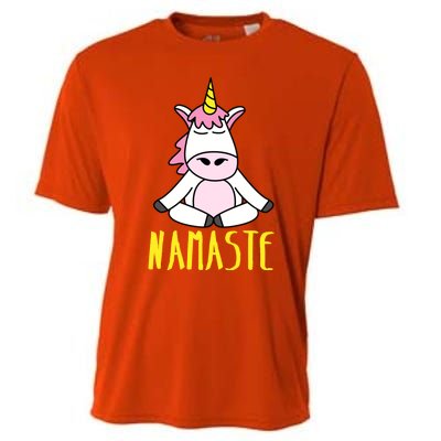 Namaste Yoga Funny Meditating Magical Creature Gift Cooling Performance Crew T-Shirt