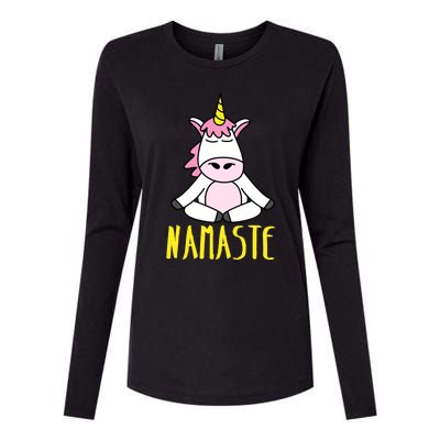 Namaste Yoga Funny Meditating Magical Creature Gift Womens Cotton Relaxed Long Sleeve T-Shirt