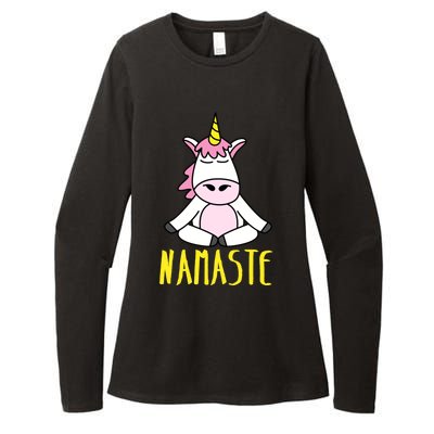 Namaste Yoga Funny Meditating Magical Creature Gift Womens CVC Long Sleeve Shirt