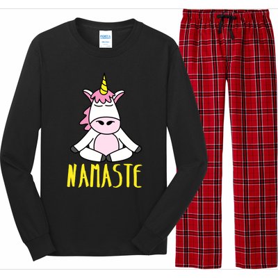 Namaste Yoga Funny Meditating Magical Creature Gift Long Sleeve Pajama Set