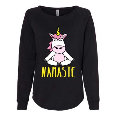 Namaste Yoga Funny Meditating Magical Creature Gift Womens California Wash Sweatshirt