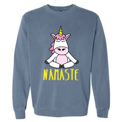 Namaste Yoga Funny Meditating Magical Creature Gift Garment-Dyed Sweatshirt