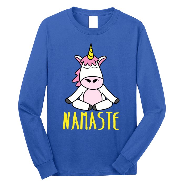 Namaste Yoga Funny Meditating Magical Creature Gift Long Sleeve Shirt