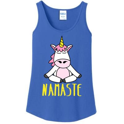 Namaste Yoga Funny Meditating Magical Creature Gift Ladies Essential Tank