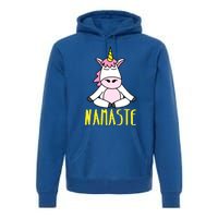 Namaste Yoga Funny Meditating Magical Creature Gift Premium Hoodie