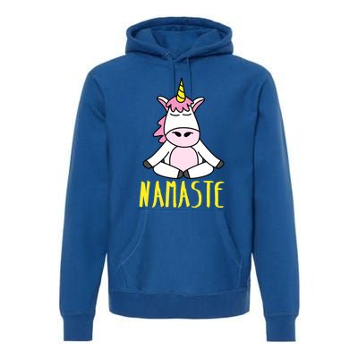 Namaste Yoga Funny Meditating Magical Creature Gift Premium Hoodie