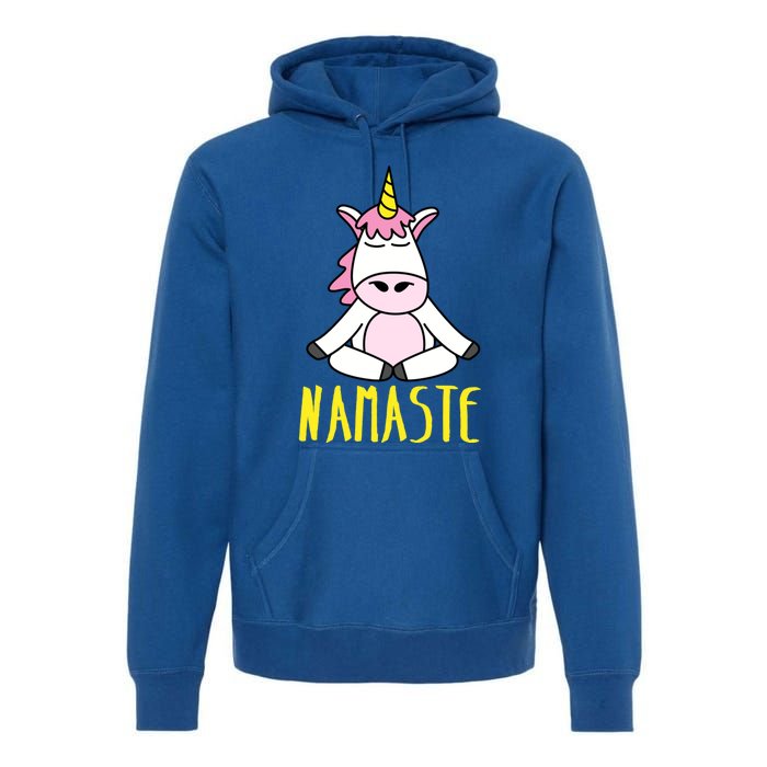 Namaste Yoga Funny Meditating Magical Creature Gift Premium Hoodie