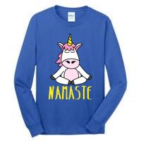 Namaste Yoga Funny Meditating Magical Creature Gift Tall Long Sleeve T-Shirt