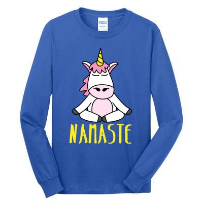 Namaste Yoga Funny Meditating Magical Creature Gift Tall Long Sleeve T-Shirt