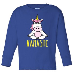 Namaste Yoga Funny Meditating Magical Creature Gift Toddler Long Sleeve Shirt