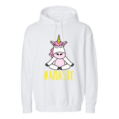 Namaste Yoga Funny Meditating Magical Creature Gift Garment-Dyed Fleece Hoodie