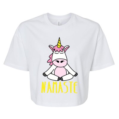 Namaste Yoga Funny Meditating Magical Creature Gift Bella+Canvas Jersey Crop Tee