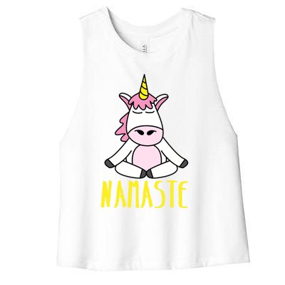 Namaste Yoga Funny Meditating Magical Creature Gift Women's Racerback Cropped Tank