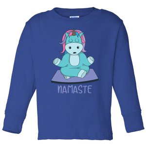 Namaste Yoga Funny Meditating Magical Creature Gift Toddler Long Sleeve Shirt