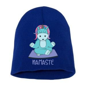 Namaste Yoga Funny Meditating Magical Creature Gift Short Acrylic Beanie