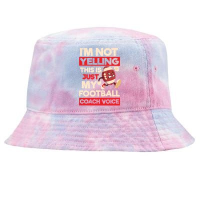 Not Yelling Football Coach Voice Design Football Coach Tie-Dyed Bucket Hat