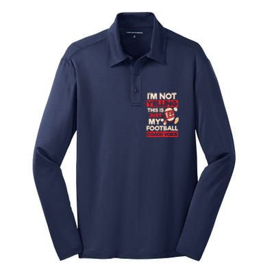 Not Yelling Football Coach Voice Design Football Coach Silk Touch Performance Long Sleeve Polo