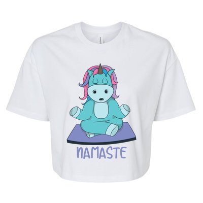 Namaste Yoga Funny Meditating Magical Creature Gift Bella+Canvas Jersey Crop Tee